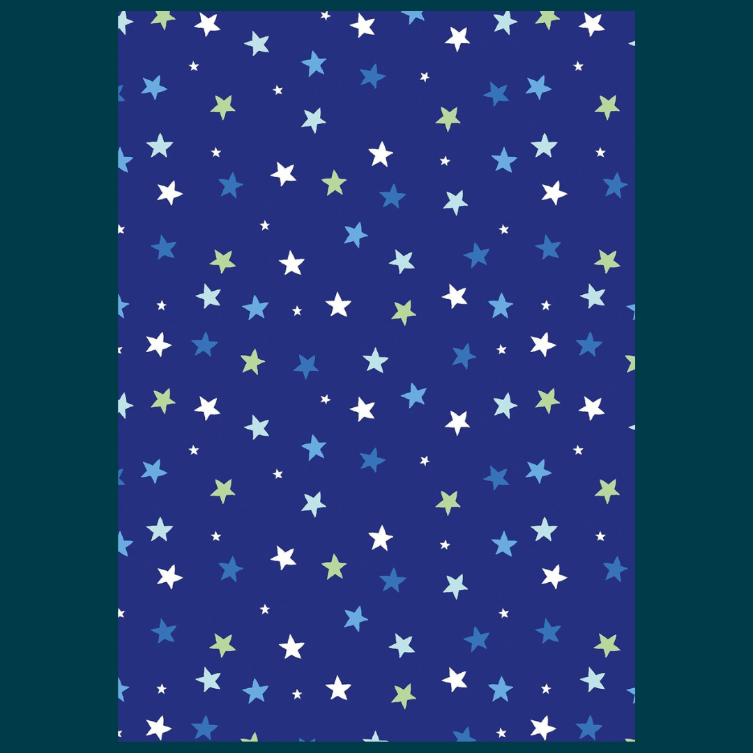 Blue stars gift wrap