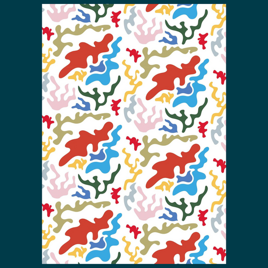 Colourful coral gift wrap