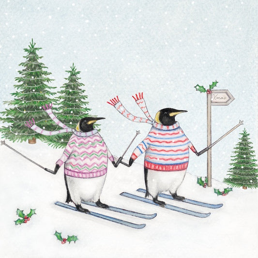 Penguin skiers